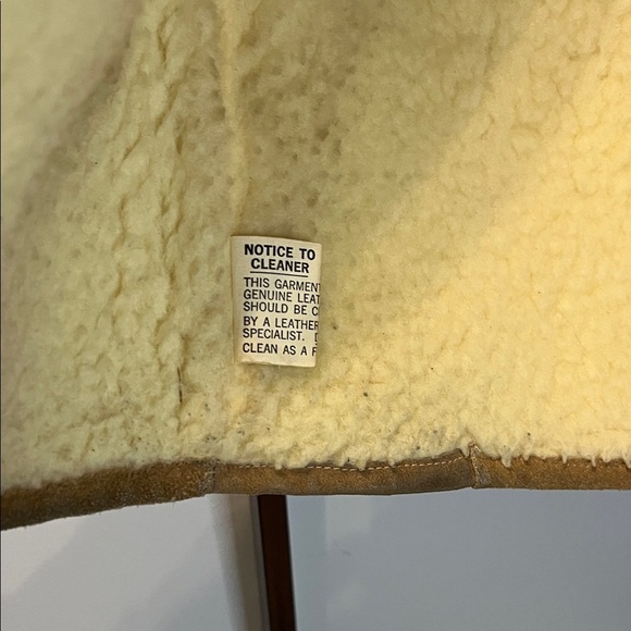 Vintage Leather Vest size medium Sherpa Lined 4 Button Jo O Kay Size M - Picture 11 of 14